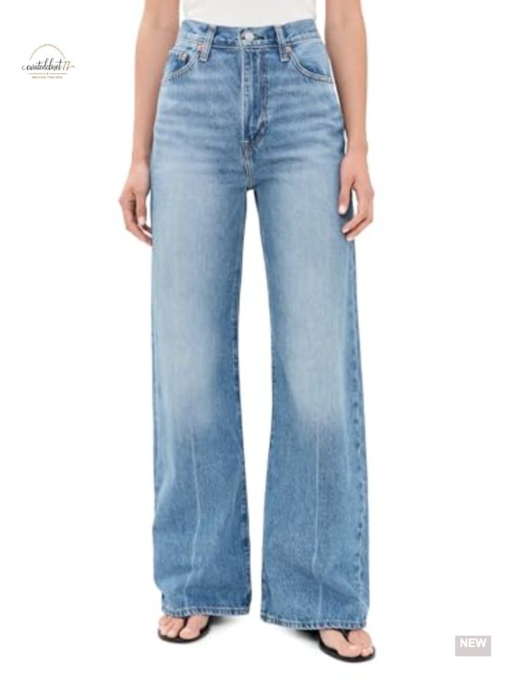 Ribcage Wide Leg High Rise Jeans Garment-Dyed Palazzo